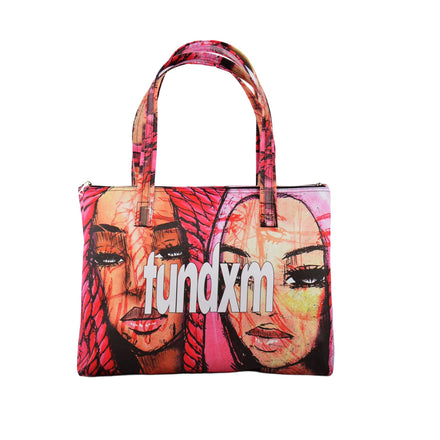 SAKURA FLOWERS LEATHER TOTE BAG